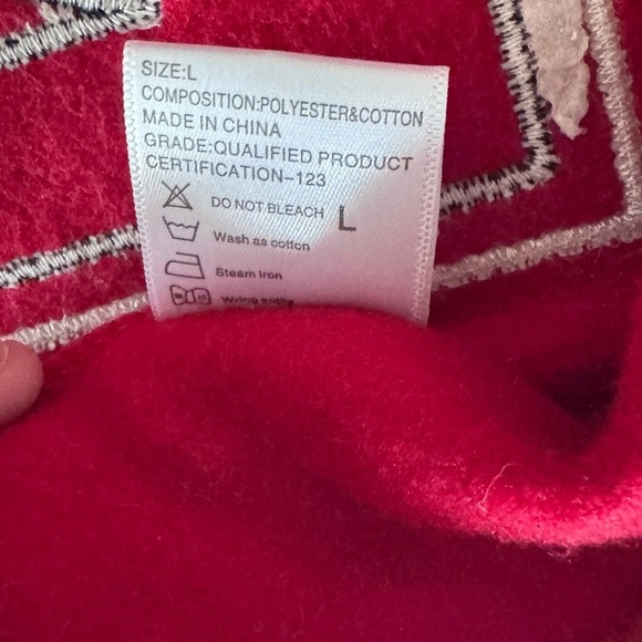 Dog Varsity Jacket Cardigan Sweater Red and Blue - Picture 6 of 7